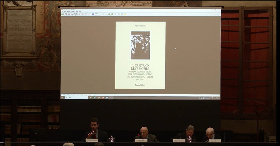 Nevio Monaco presenta il libro "Il capitano deve morire" alla Biblioteca dell'Archiginnasio di Bologna il 19 novembre 2024