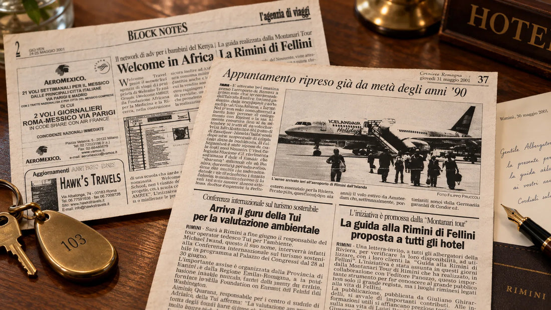 Segnalazione di Chiamami Città del 2001 dedicata a Guida alla Rimini di Fellini di Panozzo Editore
