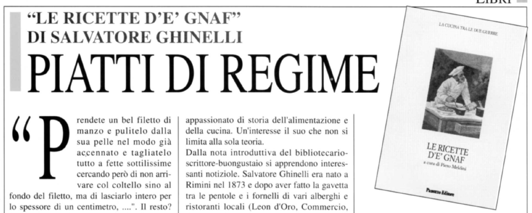 Copertina della prima edizione 1997 di Le ricette d'e' Gnaf a cura di Piero Meldini