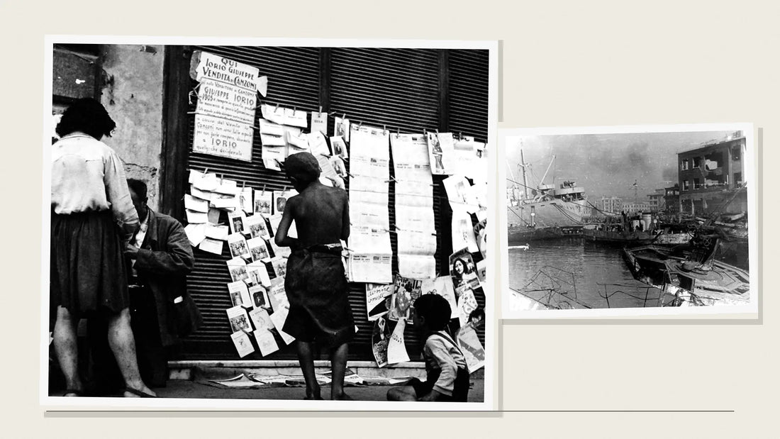 Vita quotidiana e porto danneggiato di Napoli nel 1944 durante la presenza alleata