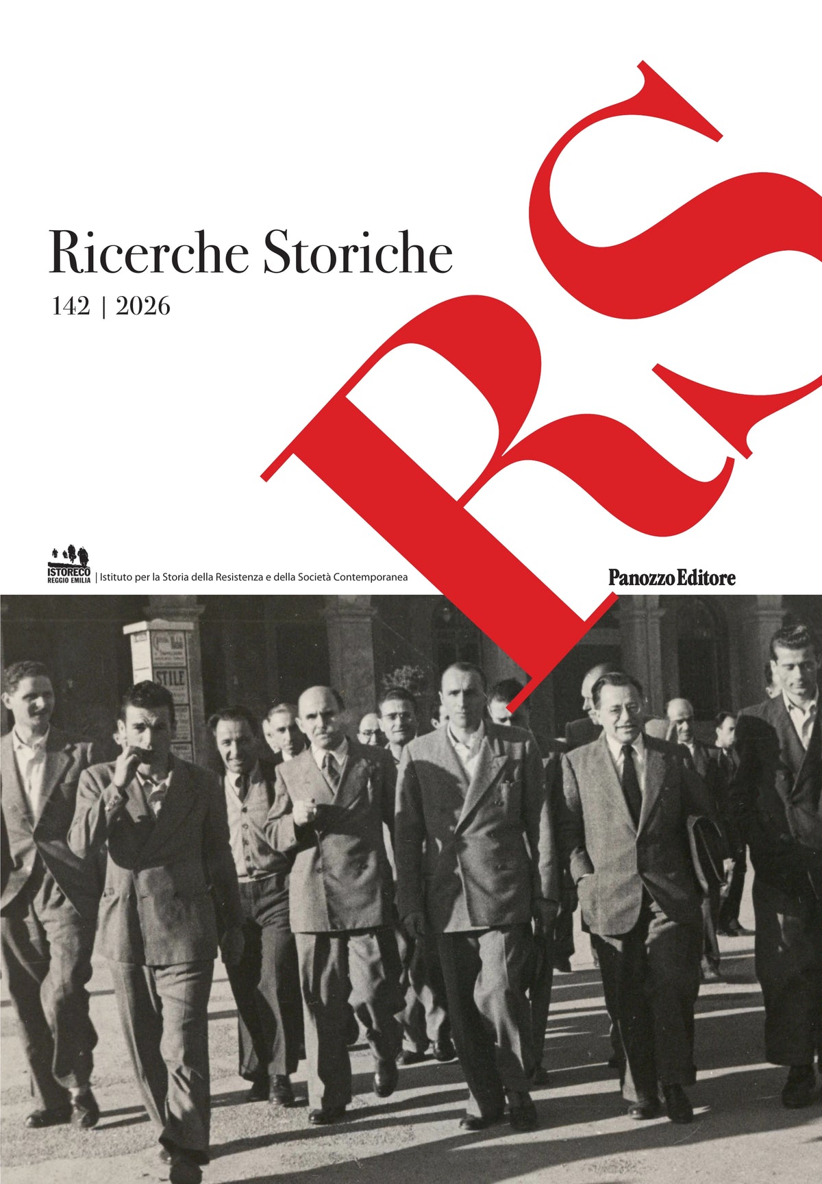 Copertina di Ricerche storiche 142 Palmiro Togliatti a Reggio Emilia nel settembre 1946 con esponenti del PCI reggiano, fotografia della Fototeca Istoreco