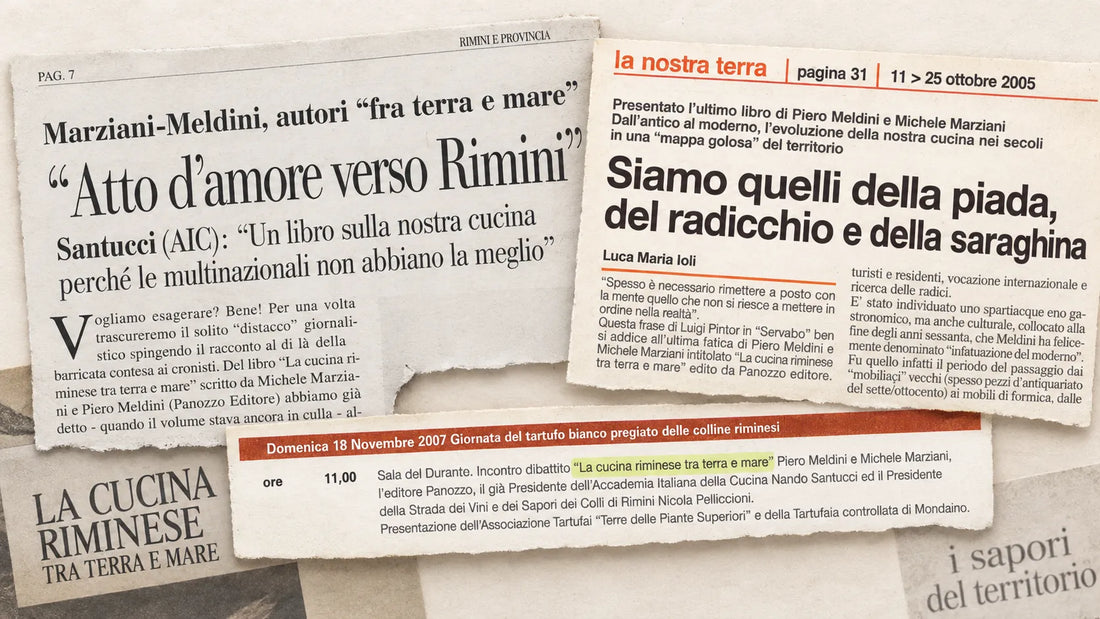 La cucina riminese tra terra e mare, vita editoriale del volume di Michele Marziani e Piero Meldini tra presentazioni e rassegna stampa
