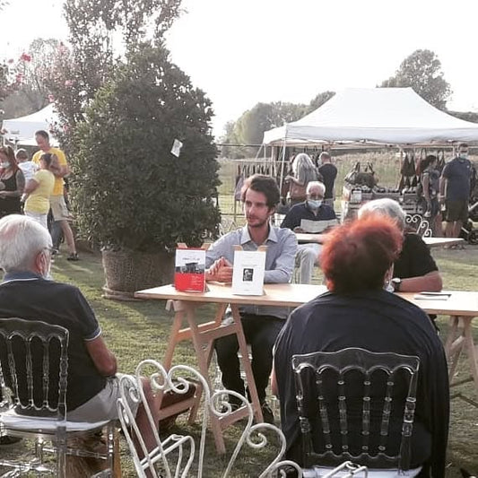 Presentazione congiunta dei libri di Giorgio Franchini e Tommaso Panozzo dedicati a Federico Fellini a Giardini d’Autore nel 2020