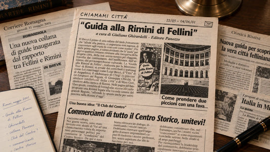 Segnalazione di Chiamami Città del 2001 dedicata a Guida alla Rimini di Fellini di Panozzo Editore