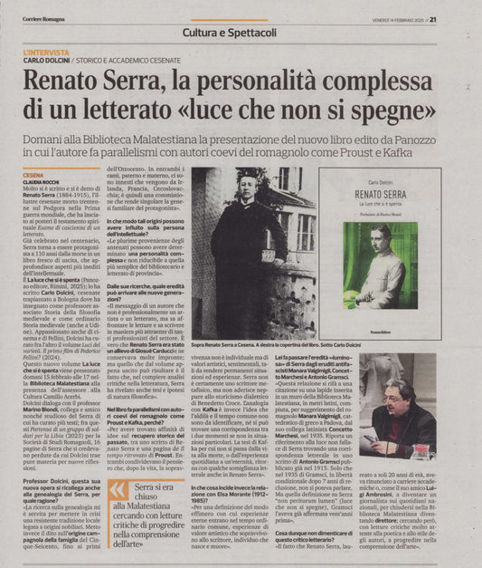 Carlo Dolcini racconta Renato Serra oltre il letterato di provincia