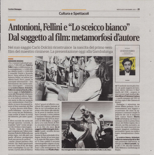 Lo Sceicco Bianco di Carlo Dolcini sul Corriere Romagna: la recensione di Annamaria Gradara