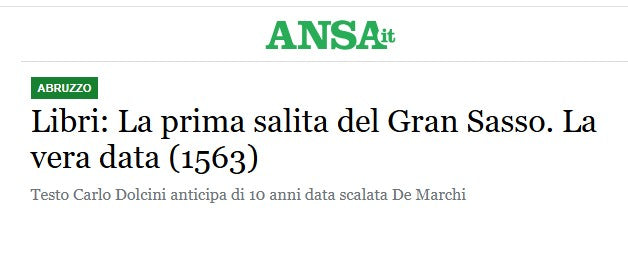 ANSA parla del libro di Carlo Dolcini sulla prima salita del Gran Sasso al 1563