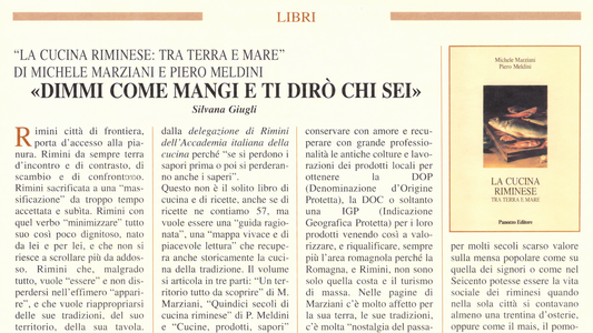 Recensione di Silvana Giugli “Dimmi come mangi e ti dirò chi sei” su Ariminum, maggio-giugno 2006