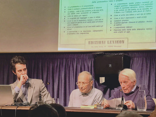 Tommaso Panozzo, Oreste Delucca e Piero Meldini alla presentazione di La mia vita di Umberto Panozzo a Rimini