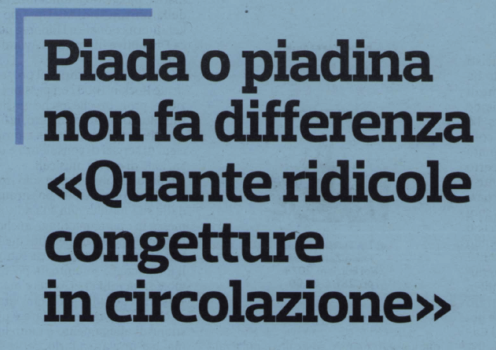 Piade e piadine Sette secoli di storia di Piero Meldini e Oreste Delucca, articolo sull'intervista a Meldini pubblicata dal Corriere Romagna il 23 marzo 2025