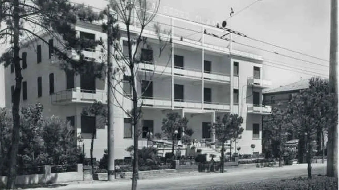 Albergo Milano in viale Vespucci a Rimini nel dopoguerra