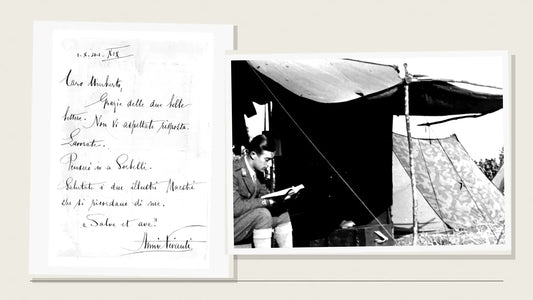 Lettera di Annie Vivanti a Umberto Panozzo del 1º ottobre 1941 accanto al giovane studioso durante il servizio militare