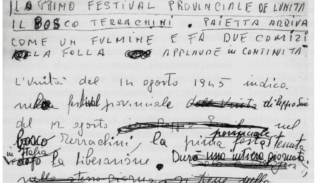 Documento storico del 1945 conservato negli archivi sul PCI di Reggio Emilia