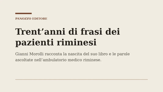 Titolo dell’articolo sulle frasi dei pazienti riminesi raccolte da Gianni Morolli
