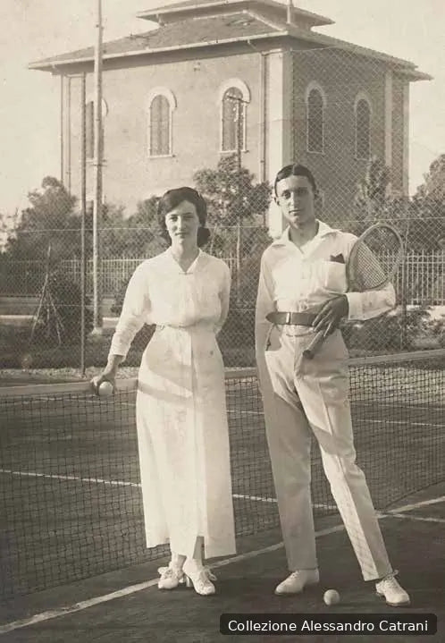 Campo da tennis di Villa Rastelli a Rimini nel 1912